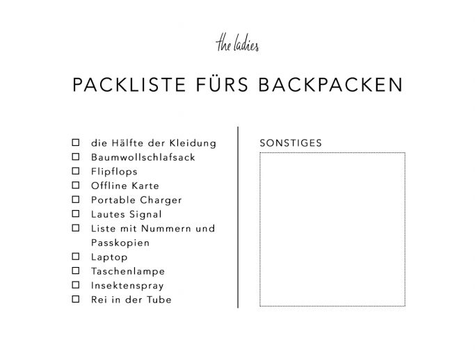 Packliste Fürs Backpacken – Die Ultimative Packliste Als Freebie